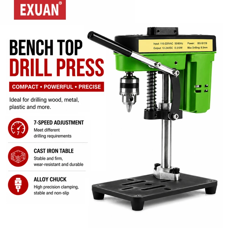 220V Mini Drill Press Desktop Precision Drilling Machine Small Bench Top Drill For Woodworking Metal DIY Workshop Repair Tool