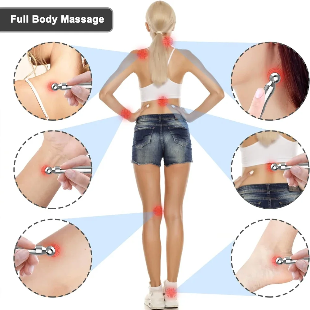 Draagbare Roestvrijstalen Acupunctuur Pen Massage Deep Tissue Tool-Acupunctuur Massage Pen Voor Volledige Lichaam Meridiaan Pijnverlichting