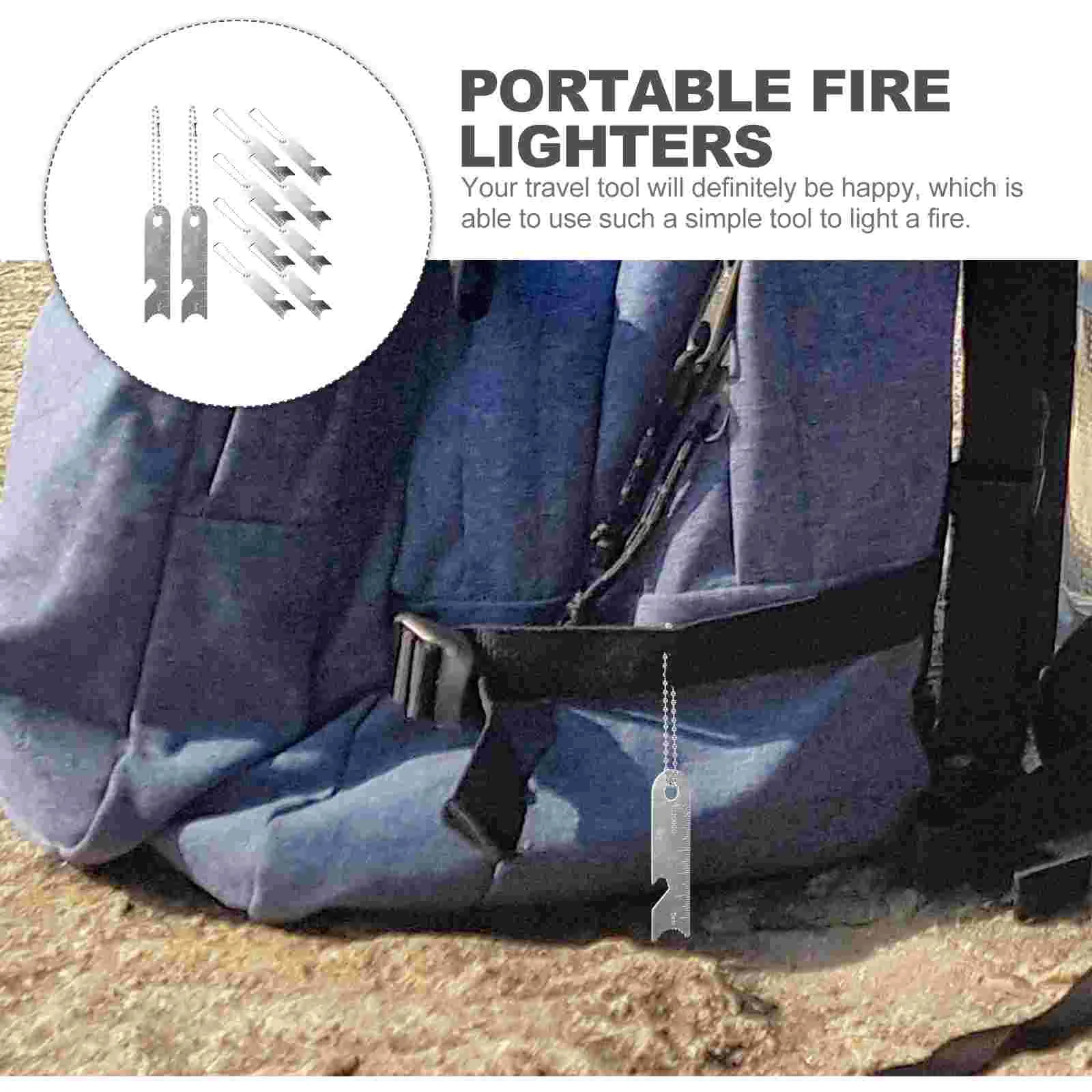 10 Pcs Flint Scraper Outdoor Rod Scrapers Survival Tools Portable Manganese Steel Camping Emergency Lighters