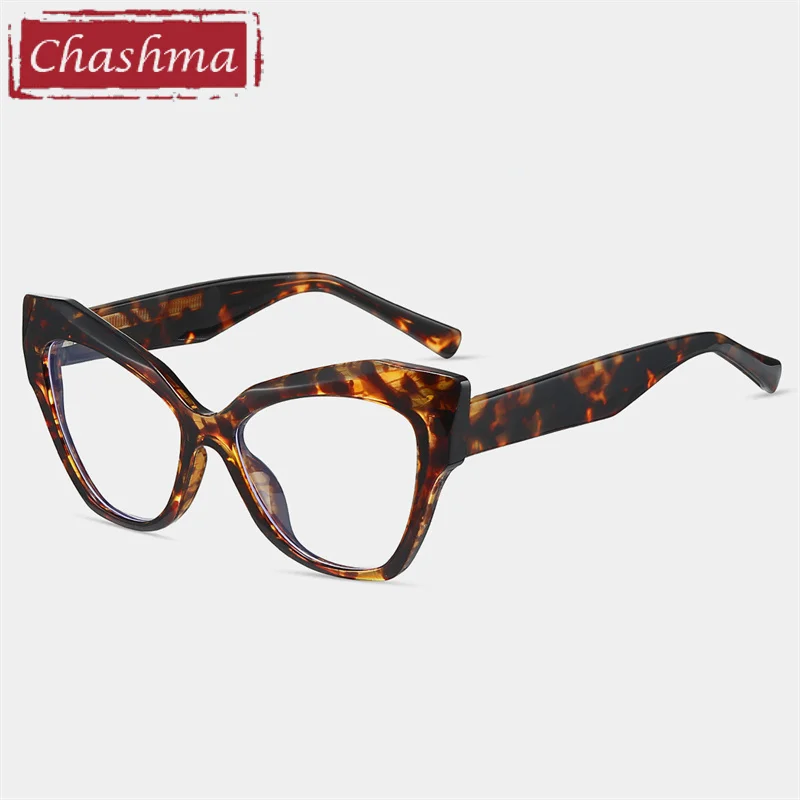 Chashma Fashion Cat Eye Eyeglasses Optical Frame Transparent Lens Designer TR 90 Eyeglasses Women