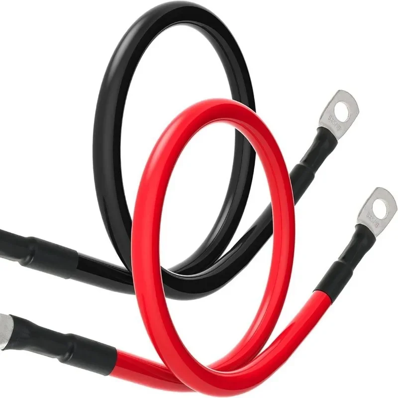 10/12AWG Anti-Corrosion Battery Cable, With/No M3-M10 O Terminals, Heavy Duty Power Wire for Camper Trailer Car Solar