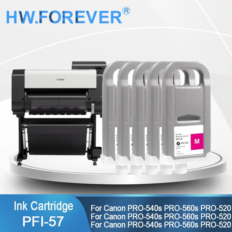 PFI-57 PFI 57 Compatible Ink Cartridge For Canon imagePROGRAF Pro-520 Pro-540 540s 560s Printer Pigment Dye Ink Cartridge