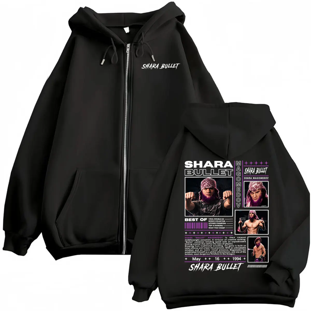 Shara Magomedov Shara Bullet Cover Zipper Hoodies Men Women Harajuku Classic Sweatshirt Jacket Long Sleeve Cardigan Hoodie Coats