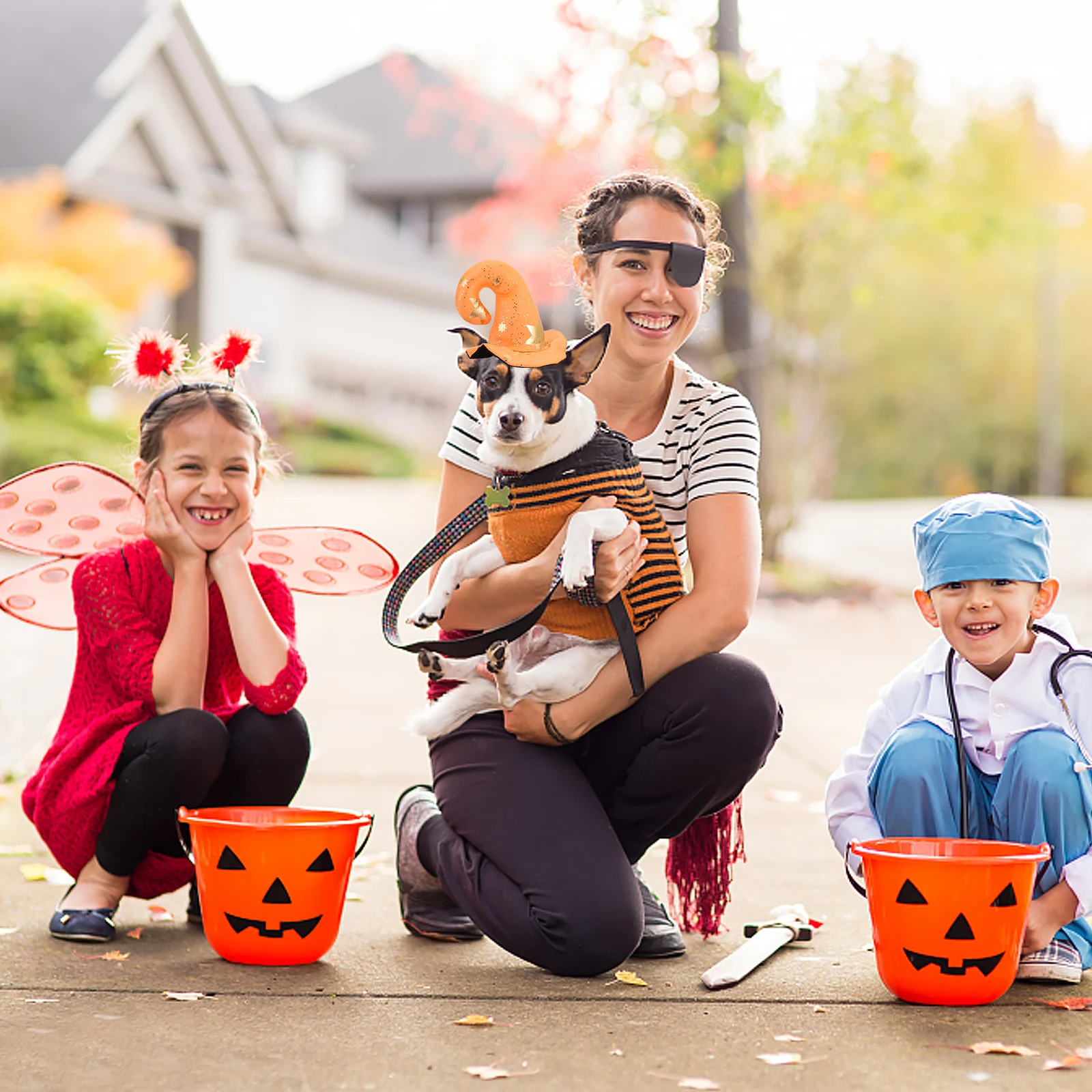 

1 set 1 Set Halloween Dog Cat Scarf Hat Set Spooky Bandana Bib Costume Accessory For Pets Halloween Party Photo Props