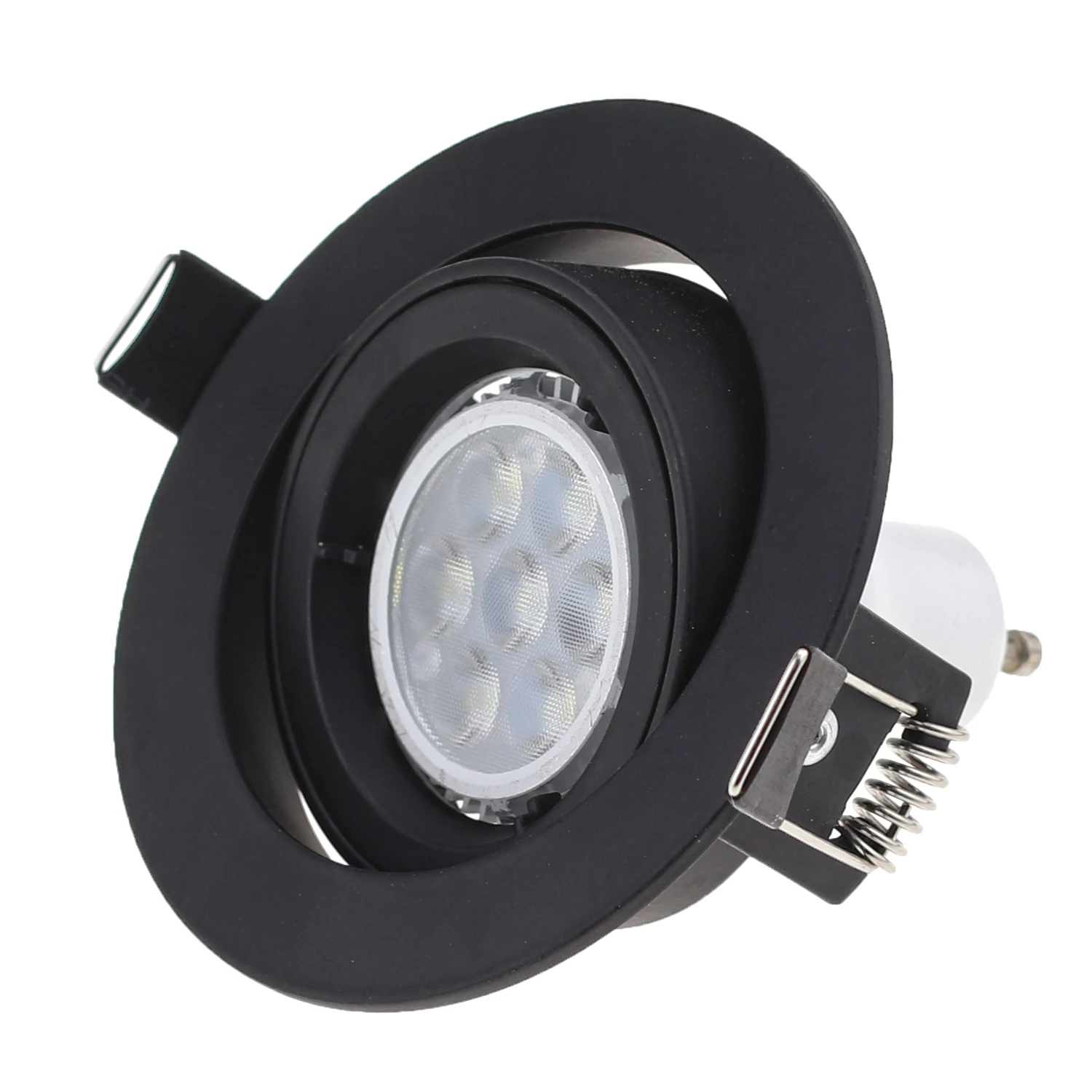 GU10 MR16 czarno-biała obudowa Eyeball LED oprawa Downlight pojedynczy klosz reflektory LED obudowa