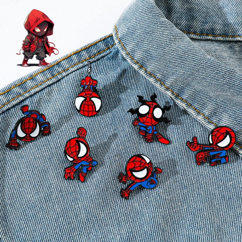 

Marvel Spider-Man Enamel Pins Cute Metal Brooches Lapel Badges Cartoon Funny Jewelry Gift Anime Brooch Backpack Decorative Gift