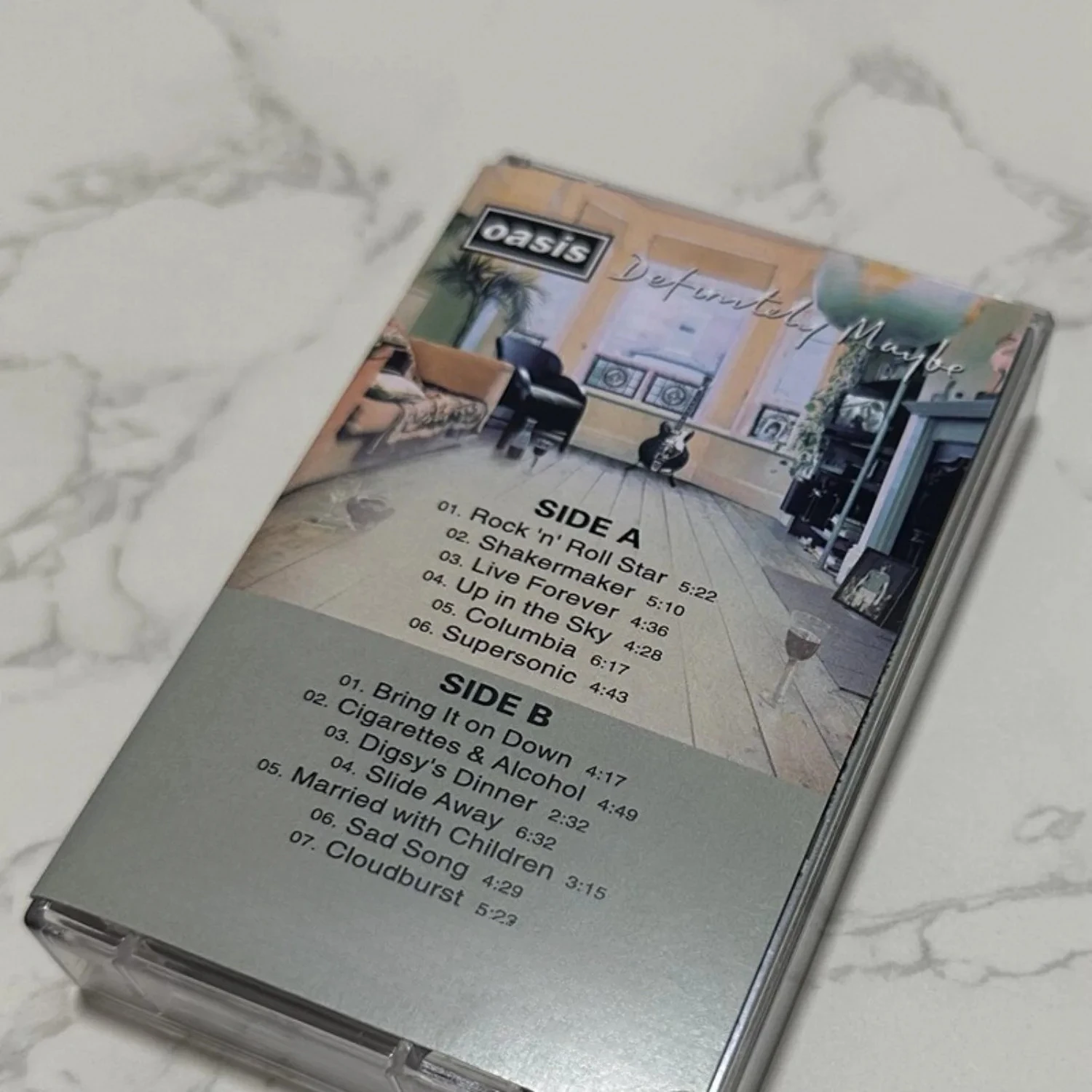 Álbum de Estúdio Clássico Britpop Britânico, Capa de Foto de Grupo Retro com Estilo de Banda Indoor, Cassete Vintage