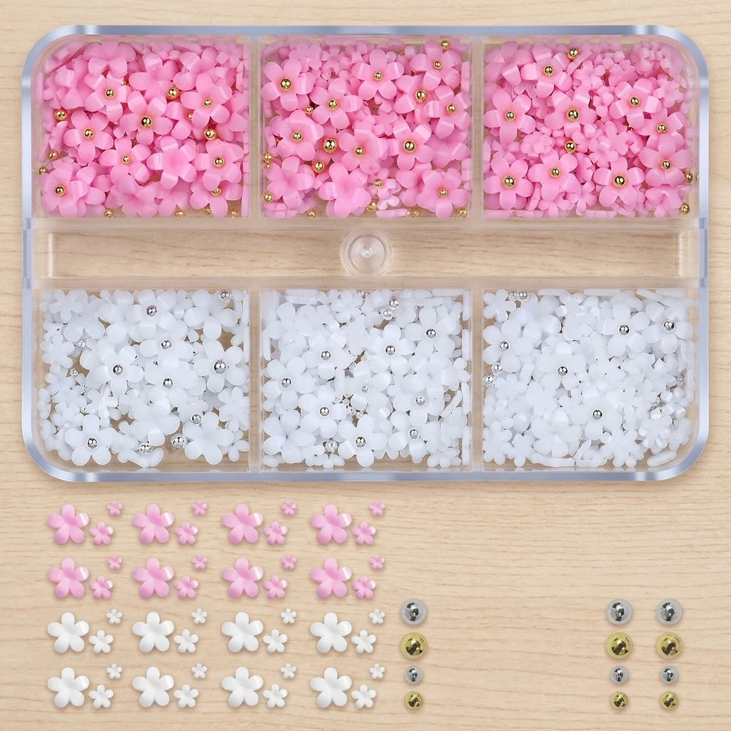 Resin Art Using Flowers - Colorful Resin Five Petal Flower Nail