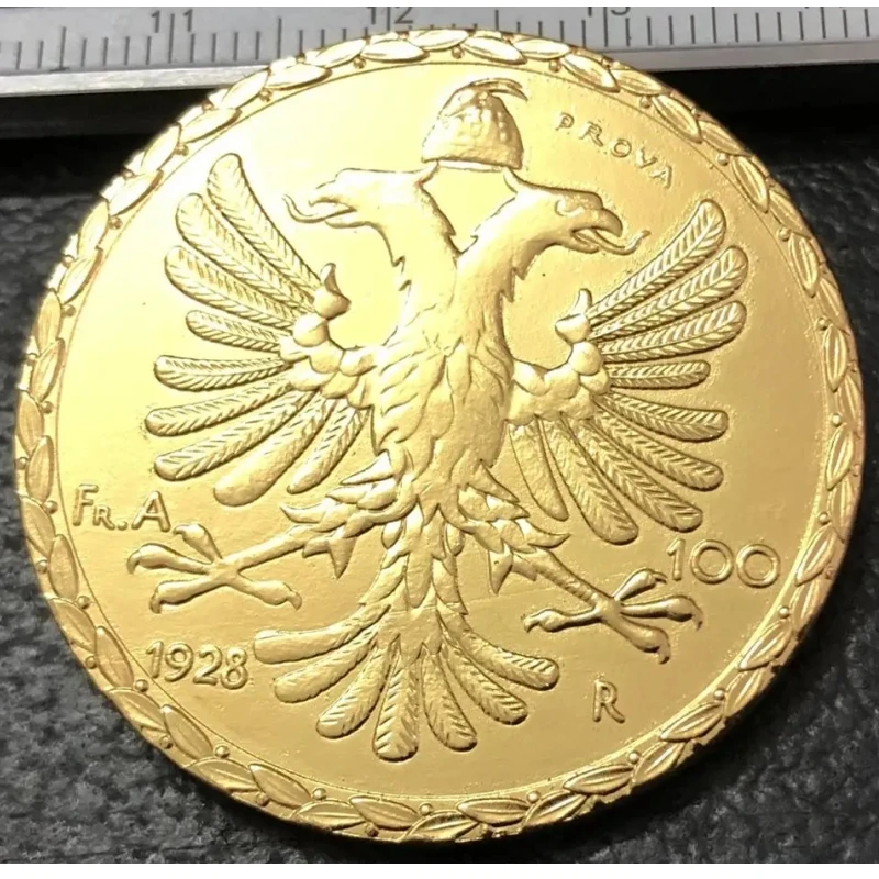 1928 Albania 100 Franga Ari-Zog I prova pattern Gold Coin Copy ( Type 1 )