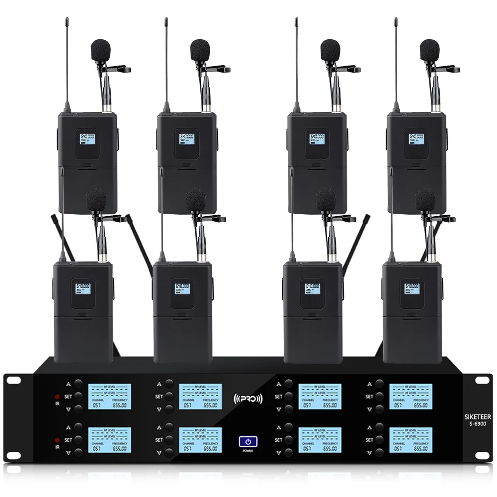 Professional UHF wireless microphone 8-channel handheld microphone suitable for Karaoke party event stage performance