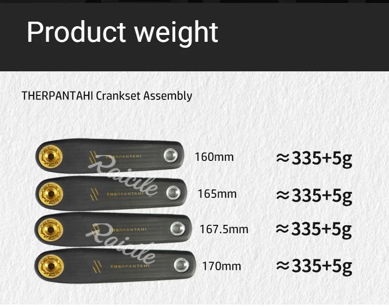 RPANTAHI Rennrad-Crankset aus Carbonfaser mit SLR-Leistungsmesser, 24mm Titanachse, ultraleichtes Gold-Crankset – Detail 9