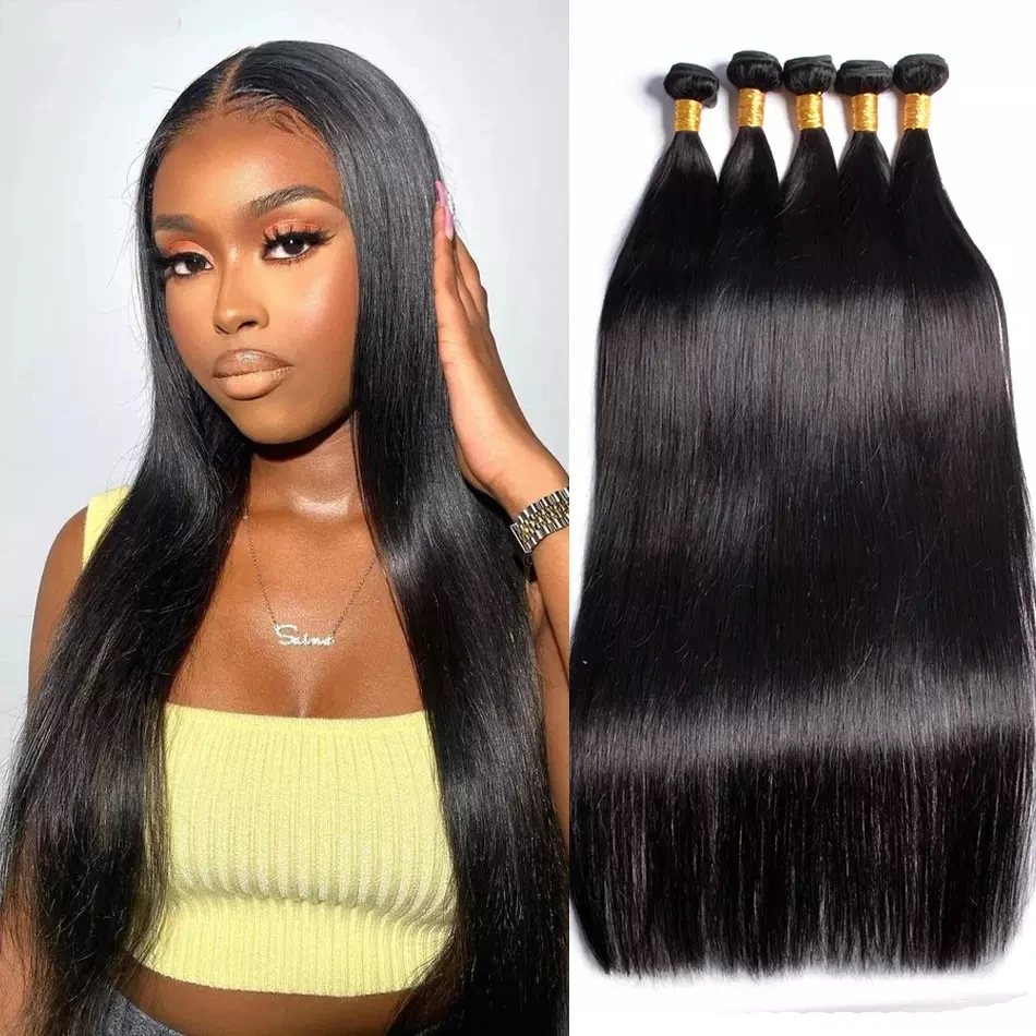 30 Inch Bundles Straight Human Hair Extension 100% Human Hair Bundles 24 26 Inch Hair Weave Bundles Brazilian Remy Hair