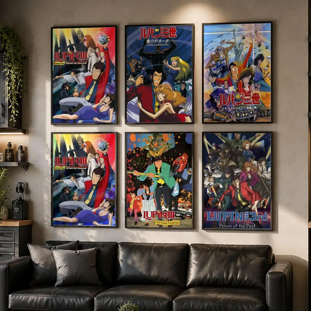 Anime L-Lupin The Third Poster HD Home Wall Stickers House Hallway Living Room Bedroom Bar Office Decor Art Prints