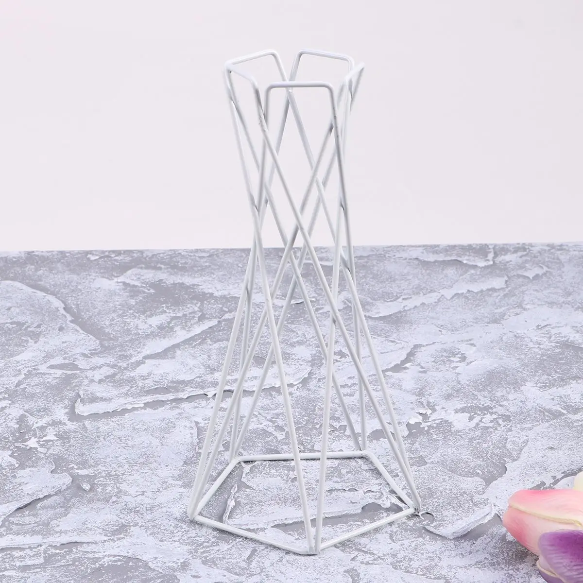 Iron Bracket Air Plant Display Stand Container Pineapple Vase Tillandsia Holder Durable Metal Desktop Balcony Office Garden