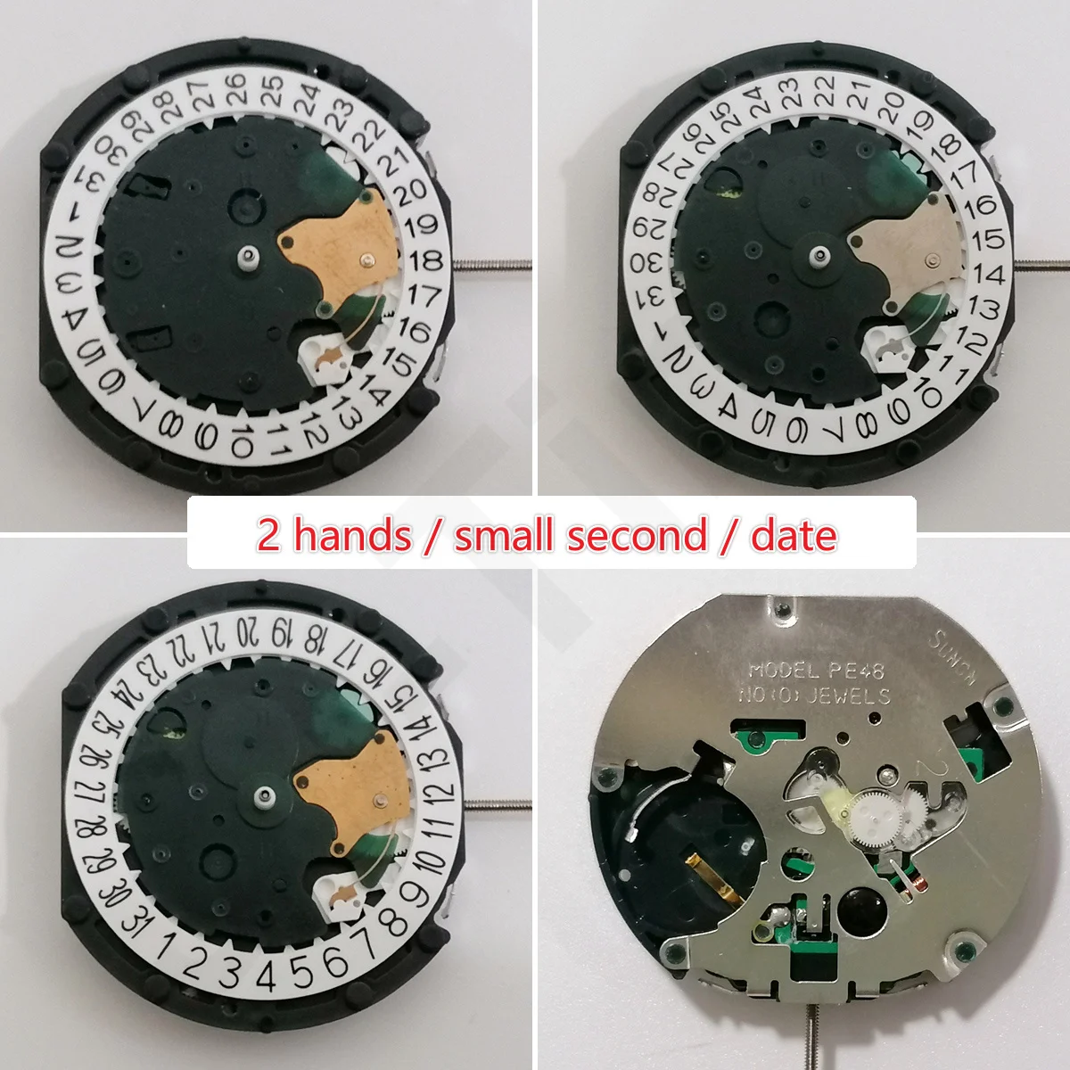 Movimento pe482 sunon pe48 relógio movimento pequeno segundo para homens grande data 2 mãos, pequeno segundo movimento