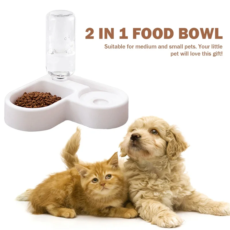 Double Dog and Cat Bowl-Pet and Food Bowl Set with, Pet Feeding Bowl Suitable for Cats and Small Dogs