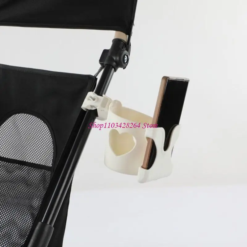 Multifunction Baby Strollers Phone Holder Cup Holder Rack 2 in 1 Design Organiser Phone Mount Stand for Daily Travel