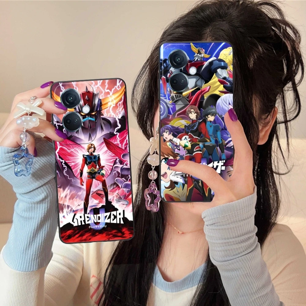 Anime Grendizer U Mobile Cell Phone Case for OPPO Find X5 X3 X2 A93 Reno 8 7 Pro A74 A72 A53 Black Soft Phone Cover Shell