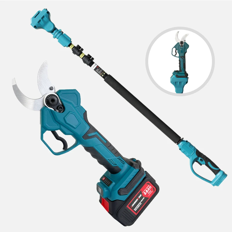

202530mm 40mm 21V Brushless Electric Lithium Pruner Shear Scissor With Long Extension Pole