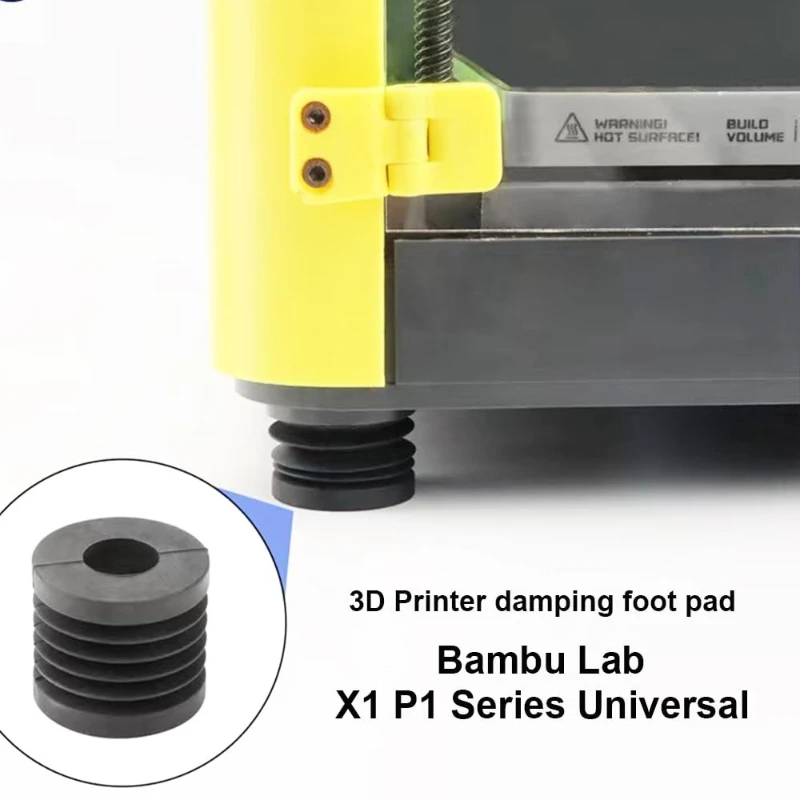 

4 шт. антивибрационный коврик для 3D-принтера, амортизирующая подставка для ног, амортизирующая резиновая подставка для ног для Bambu Lab X1 Lab P1P Lab P1S
