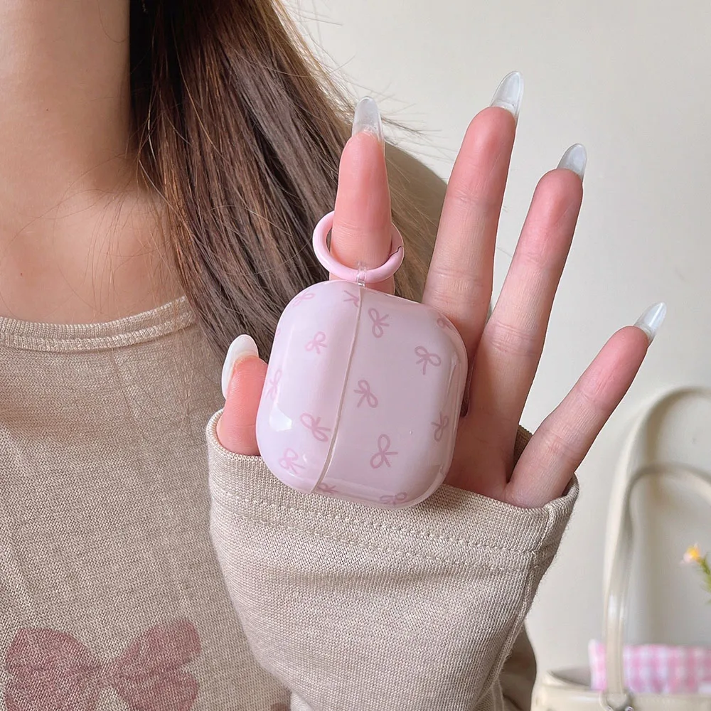 كوريا جميل لون الحلوى القوس لمعان سيليكون حقيبة سماعة الاذن ل airpods برو 2 ل airpods 1 2 3 4 غطاء للحماية مع سلسلة المفاتيح