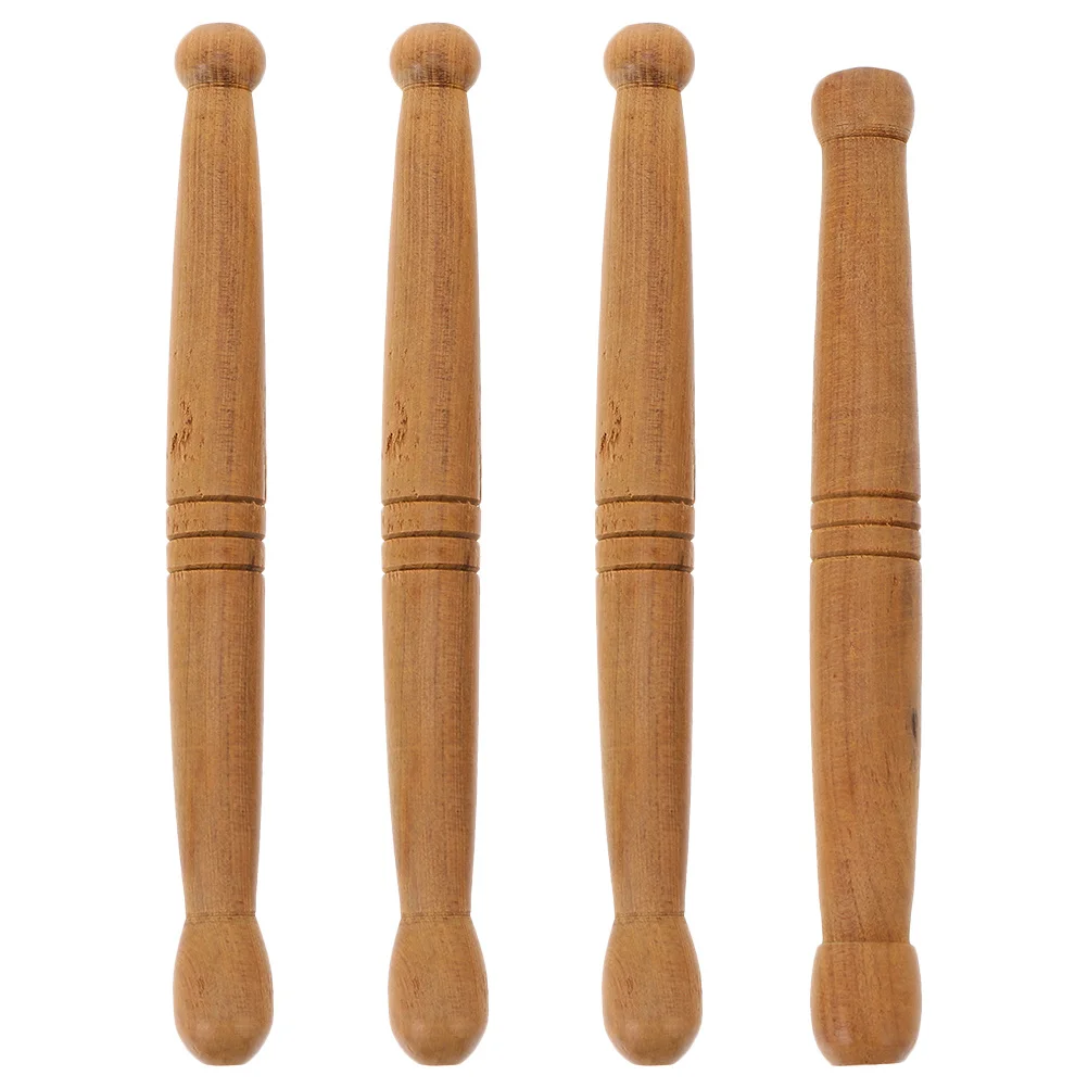 

4 шт., ручки для акупунктурных точек, светло-коричневые массажные стержни для тела, гладкая круглая массажная палочка для релаксации акупунктурной терапии всего тела