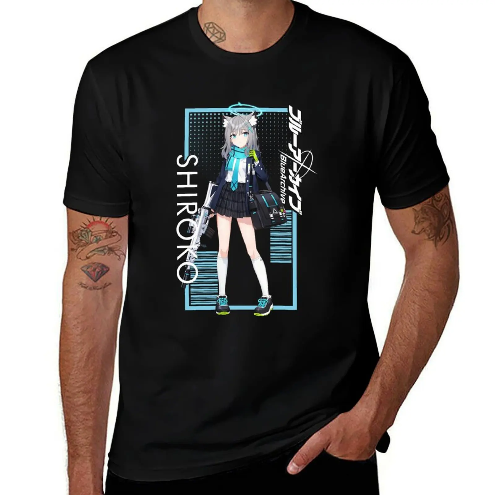 Blue Archive - SHIROKO - Character Portrait T-Shirt plus size clothes customizeds sports fans men clothings