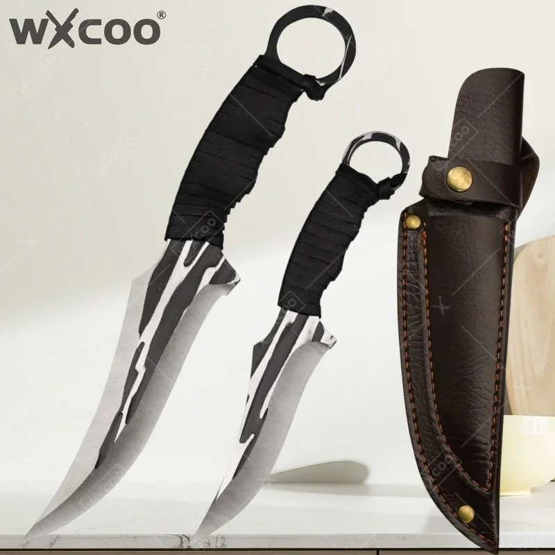 WXCOO Kitchen Knife Meat Cutting High Carbon Butcher Cleaver Stainless Steel Fruit Paring Boning Knife BBQ Household