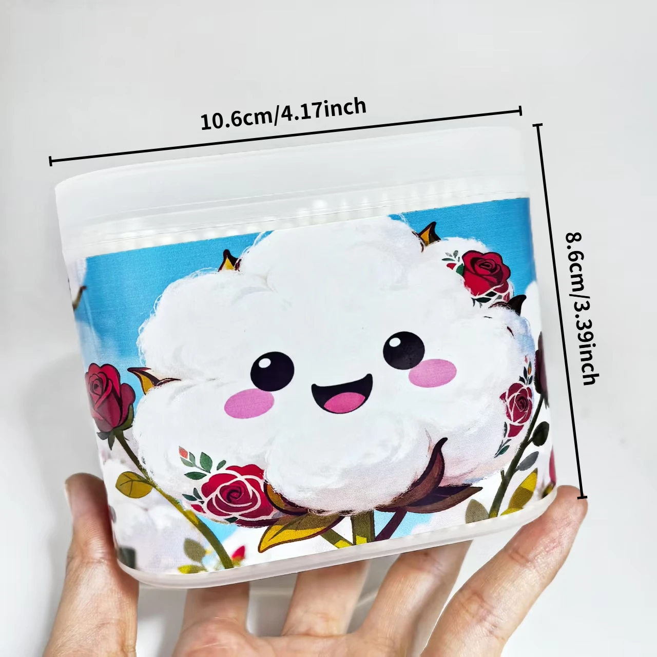 600개 창의적인 장미 테마 면봉 스틱, 양쪽 끝이 있는 디자인, 얇은 샤프트 나사형 양쪽 끝 면봉