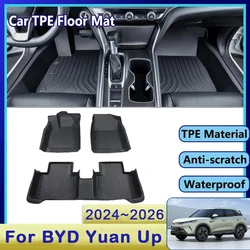 Car Floor Mats For BYD Yuan Up 2024 2025 2026 5seat Anti-dirty Pads Left Hand Driver Foot Carpet Cover Auto Interior Accessories