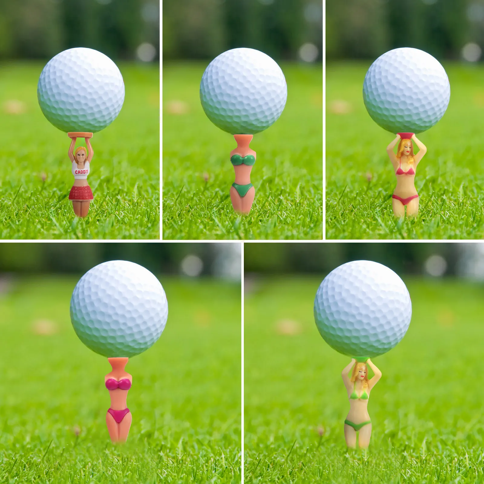 12 Golf Beauty Tees Plastic Hot Women Cheerleader Bikini Durable Vibrant Colorful Golf Course Gifts