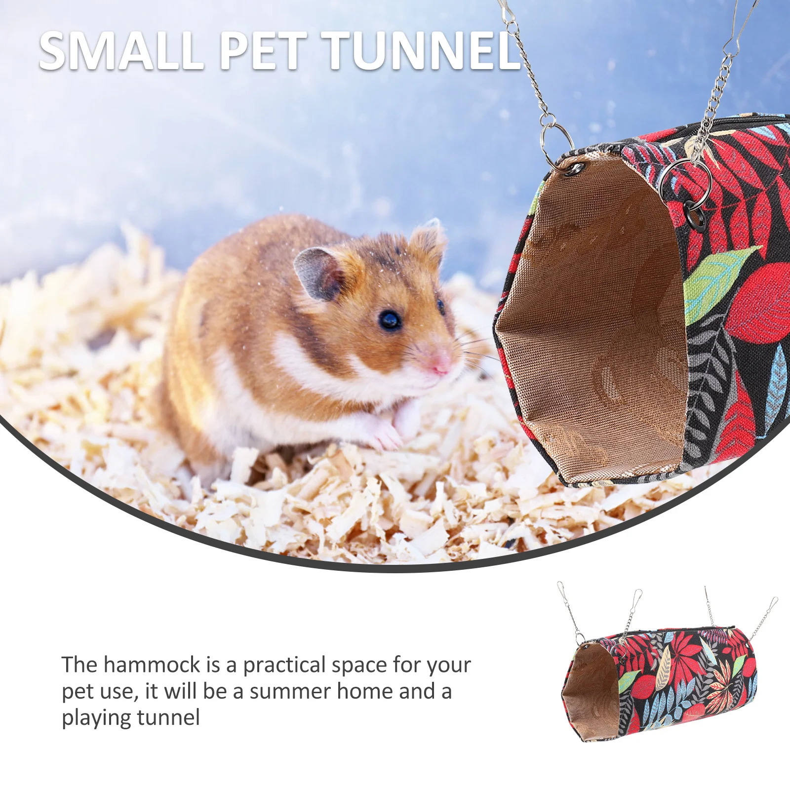 

Small Animal Hanging Tunnel Bed for Hamster Guinea Pig Squirrel Cooling Summer Nest Play Rest Comfortable Space