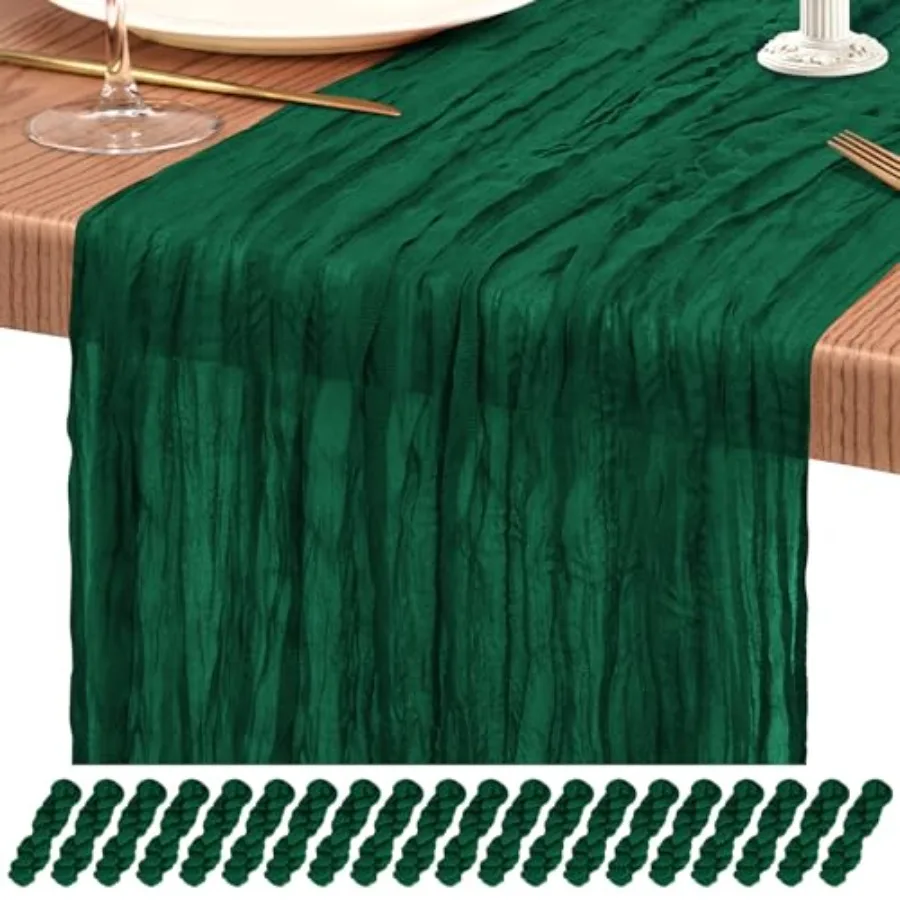 

Скатерть-дорожка из марли 0,9 фута в стиле бохо, романтическая, деревенская, полупрозрачная, для свадебных торжеств