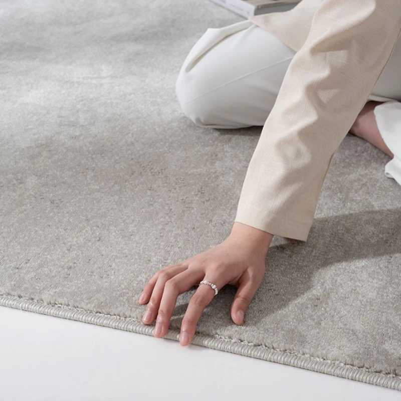سجاد حديث بسيط لغرفة المعيشة رمادي فاخر لديكور غرفة النوم سجادة منفوشة ناعمة من القطيفة سجادة دراسة منزلية قابلة للغسل #6
