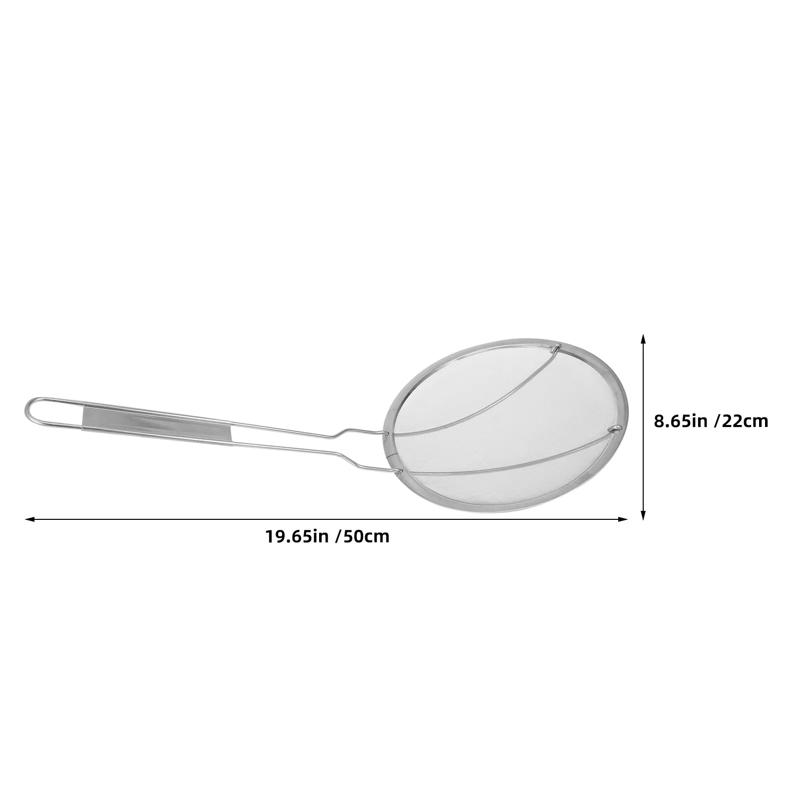 2Pcs Stainless Steel Kitchen Skimmer Strainer Double Wire Reinforced Pasta Ladle Straining Spoon Oil Separator for Frying Hot