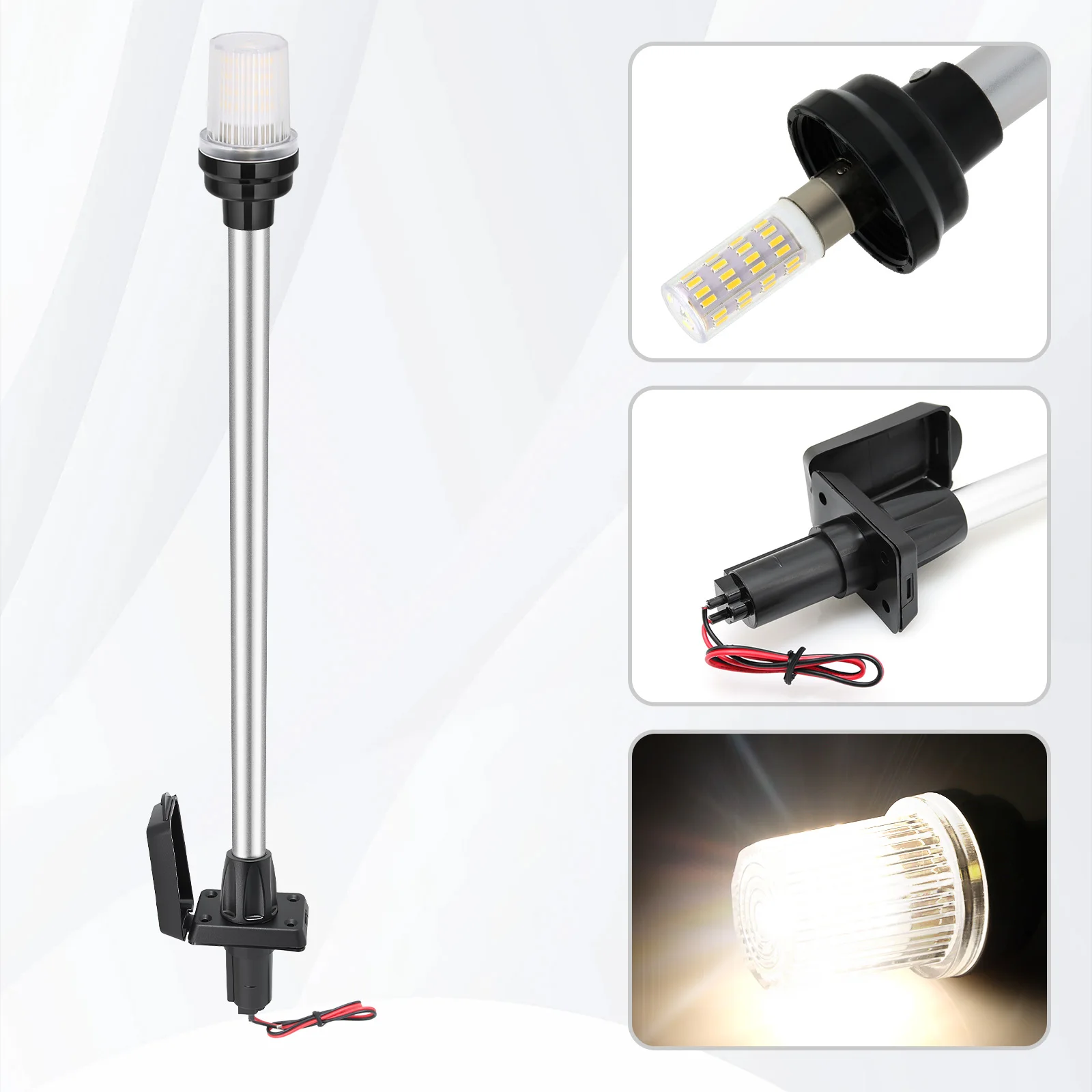 22 Zoll LED-Navigationslicht Ankerlampe Segellampe Wasserdichtes Navigations-Signalanzeigegerät für 12V-24V Marineboot Yacht – Detail 18