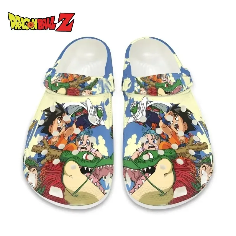Сандалии унисекс в стиле аниме Dragon Ball, нескользящая пляжная обувь, тапочки из ЭВА на толстой танкетке с вентиляционными отверстиями для летнего подарка