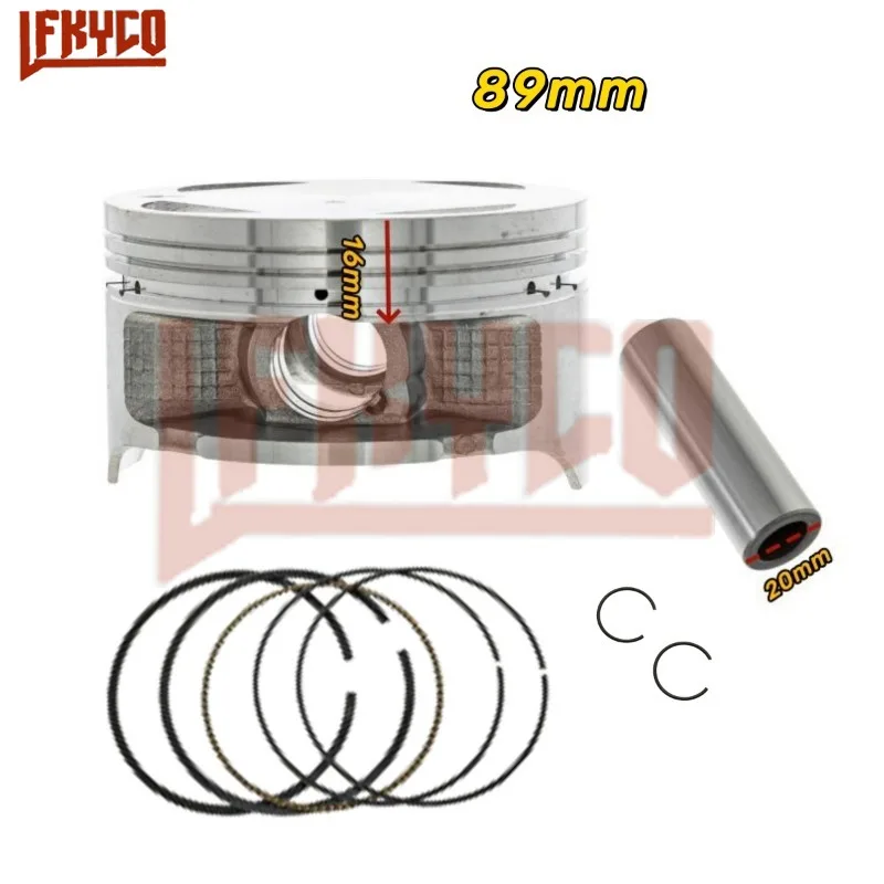 Motorcycle Engine Piston Rings Bore 89mm for Honda TRX400 Sportrax 400 TRX400EX TRX400X 1999-2014 Pin 20*56mm Cylinder Accessory