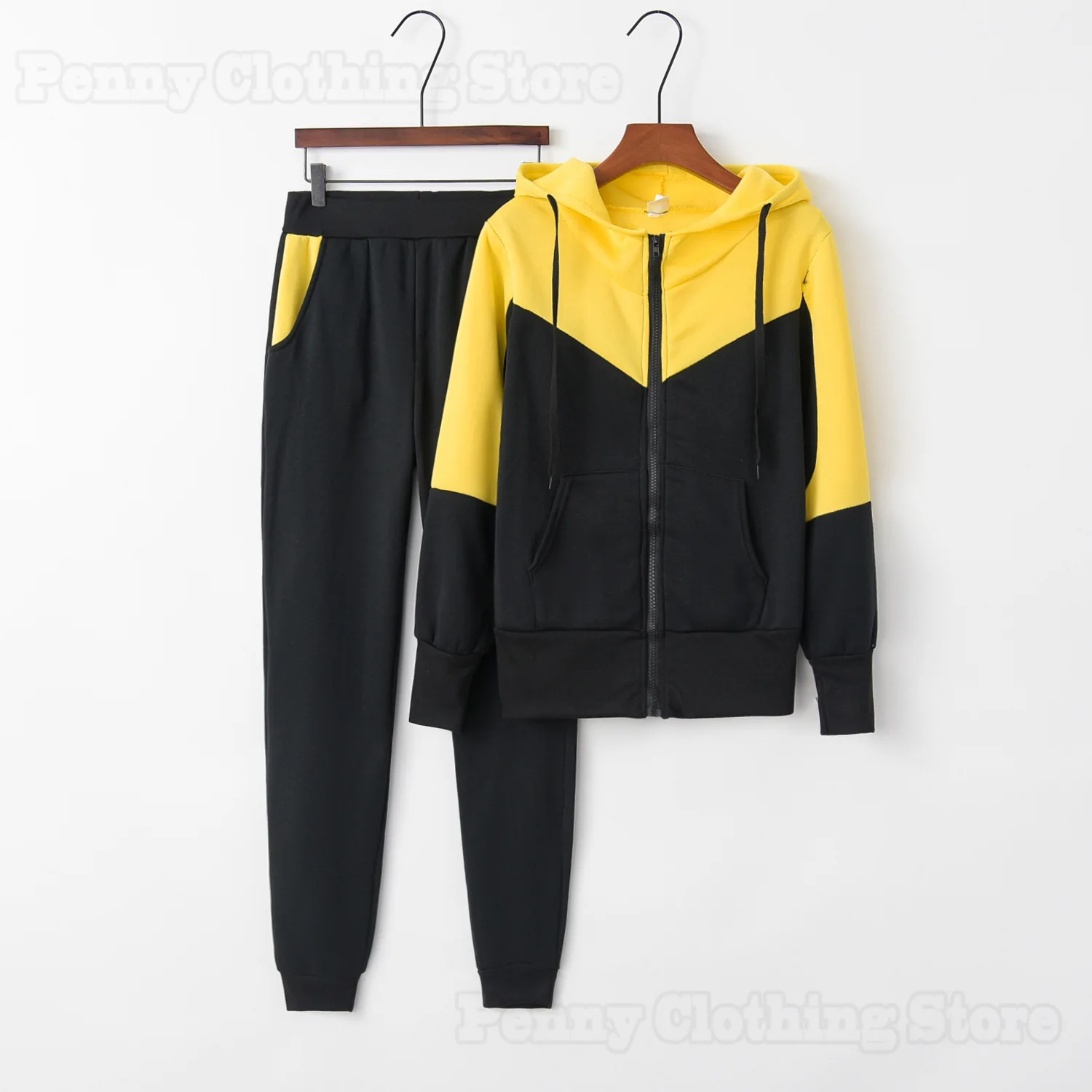 2024 European And American New Fashion Splicing Casual Sports Hooded Women's Suit Outdoor Hiking And Outing Clothing