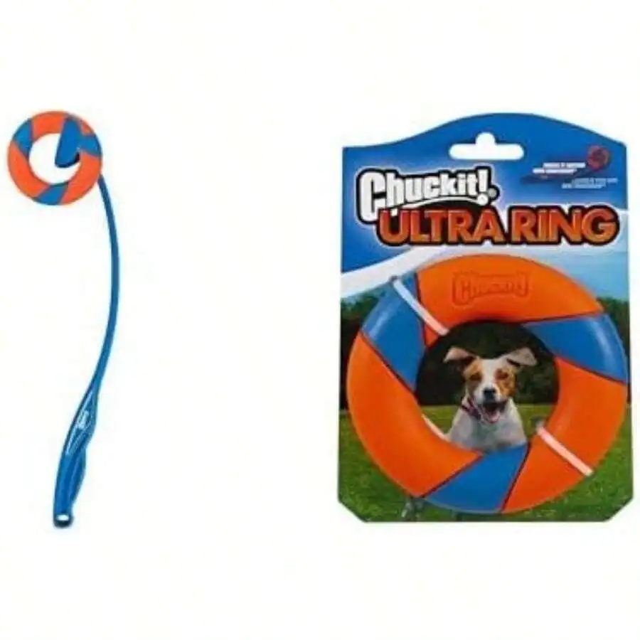 ¡Chuckit! Lanzador de Pelotas para Perros Ring Chaser de 22 Pulgadas con Pelota de 4.5 Pulgadas, Juego de Juguetes UltraRing Fetch