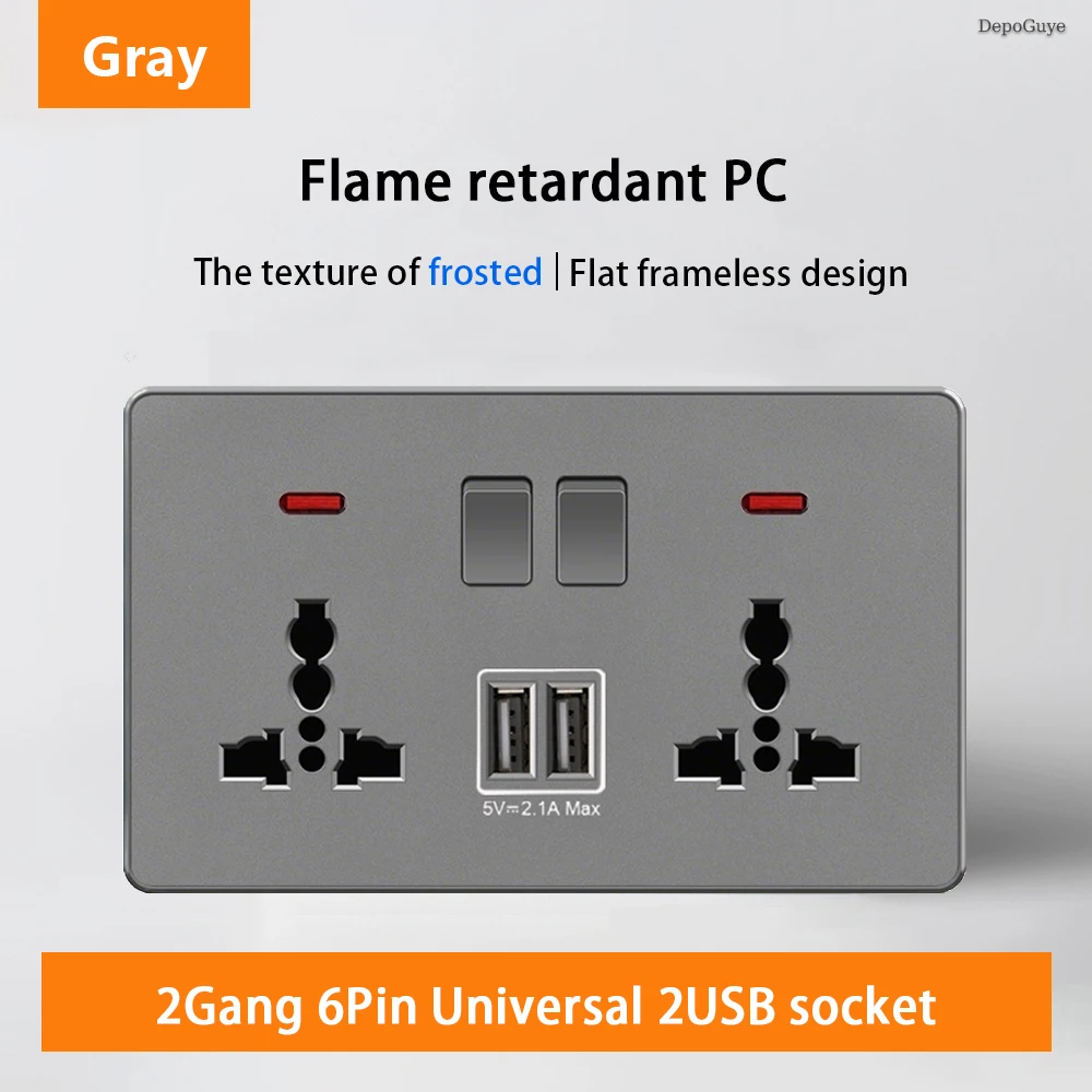 Variant: 2Gang 6Pin AA Gray