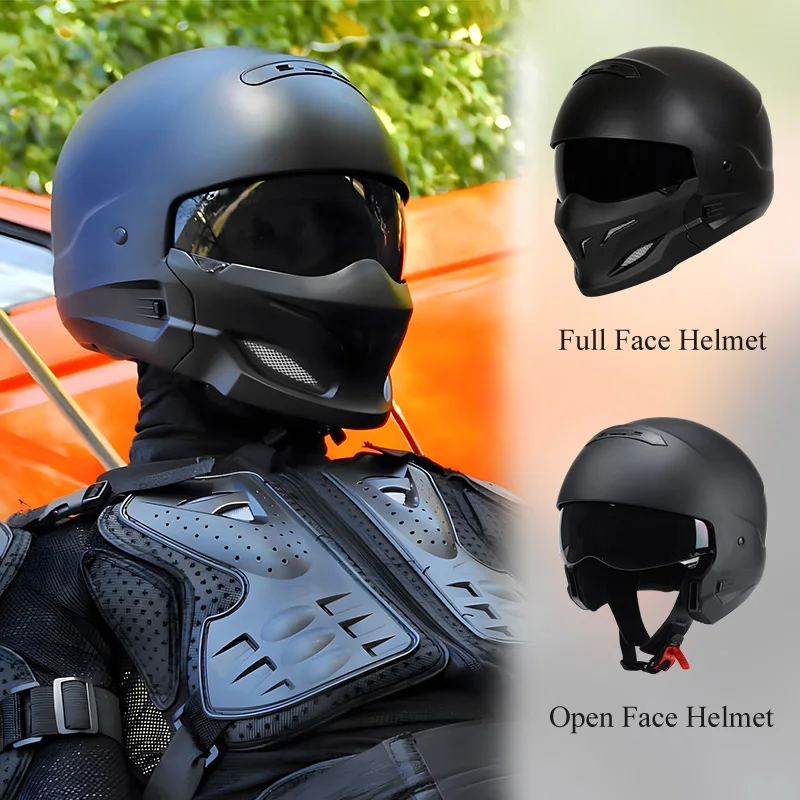 

ECE Approved Full Face Helmet Scorpion Motorcycle Helmets Retro Locomotive Combination Helmet for Men Women DOT Certification