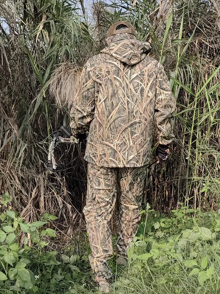 Imagem -05 - Reed Camo Hunting Suit For Outdoor Roupa de Selva Resistente a Riscos Roupa de Pesca Anti-mosquito Respirável Primavera e Outono