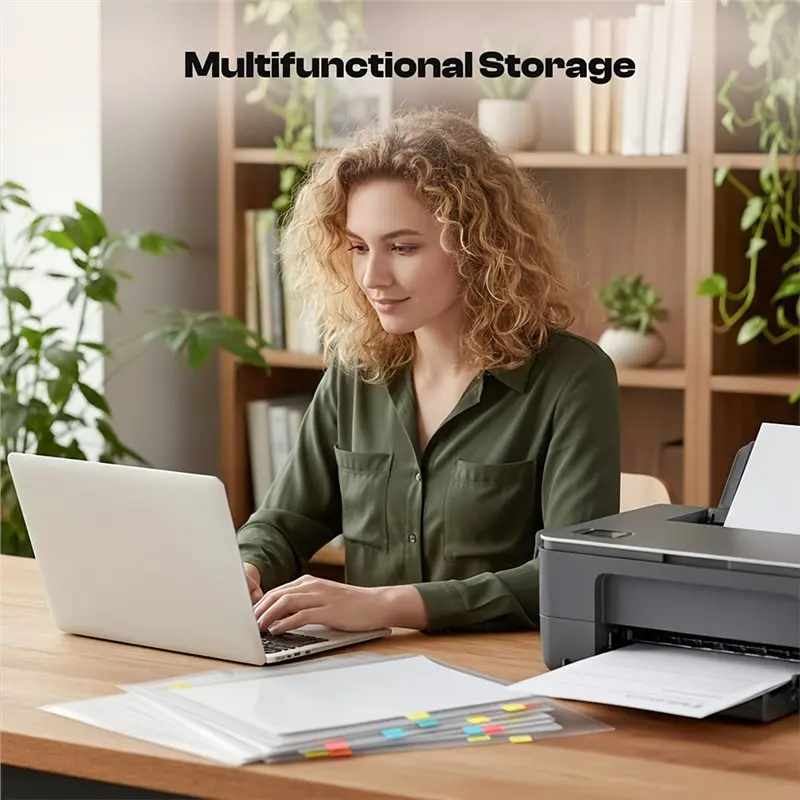 A09R For Organizing Documents 24 Transparent Folders(60 Colorful Index Tabs)- Ideal For Offices And Schools