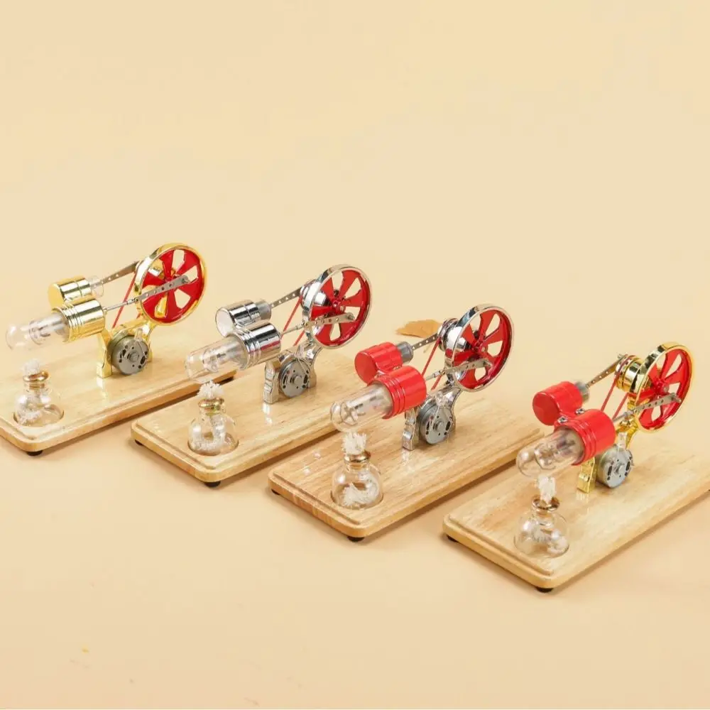 カラフルなledスターリングエンジンモーターモデル亜鉛合金教育キット科学実験玩具diyミニ熱風エンジンモーターモデル