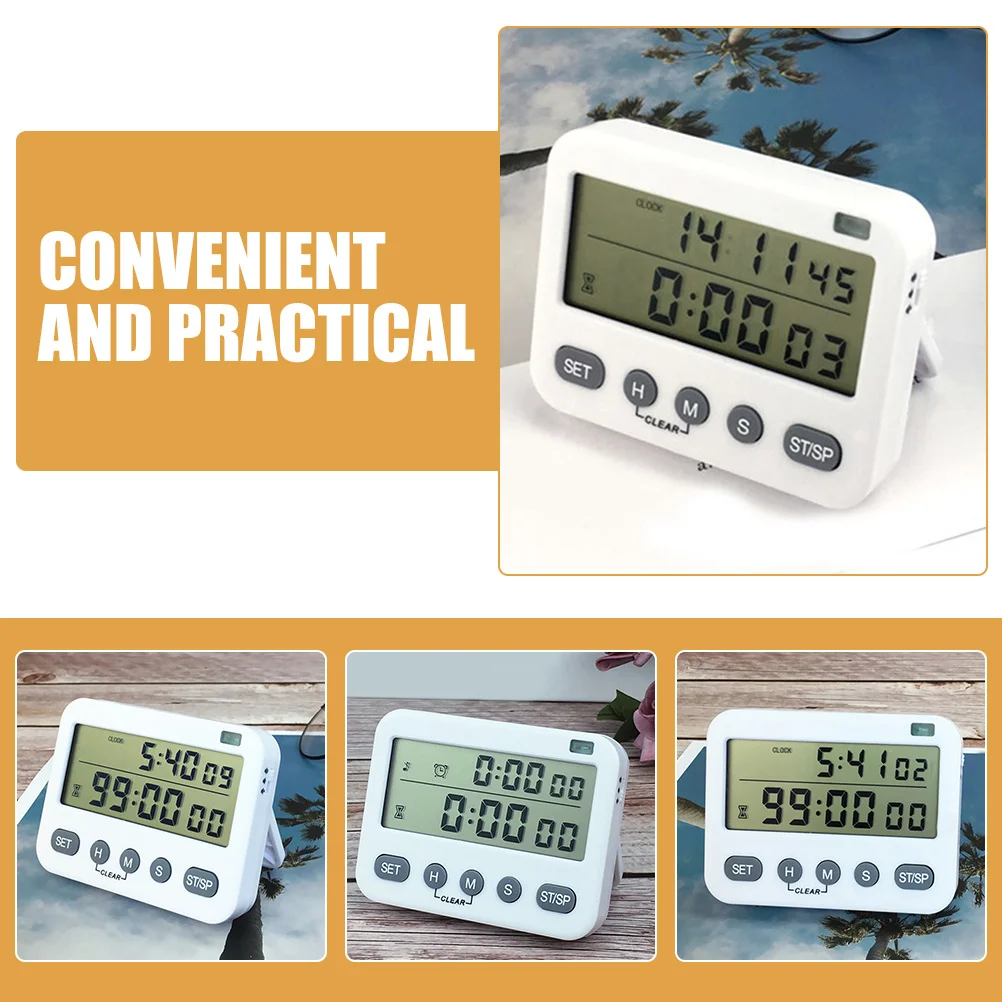 

Screen Lab Timing Device Digital Kitchen Timer Up Clock Loud Alarm Lab Timing Device For Cooking White