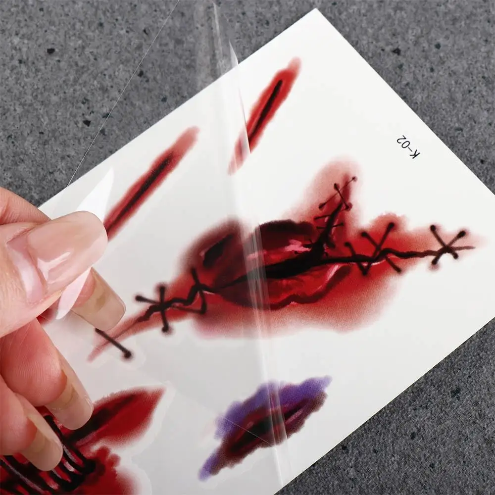 

Женские реалистичные водонепроницаемые временные татуировки на Хэллоуин, татуировки, наклейки для боди-арта, патчи для лица