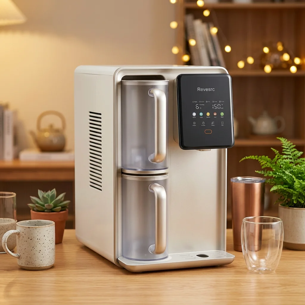 Intelligently Designed Electric Smart Water Dispenser Plastic Hotel Use Hot Cold 7 Temperatures 5 Volumes Preset Dual Tank