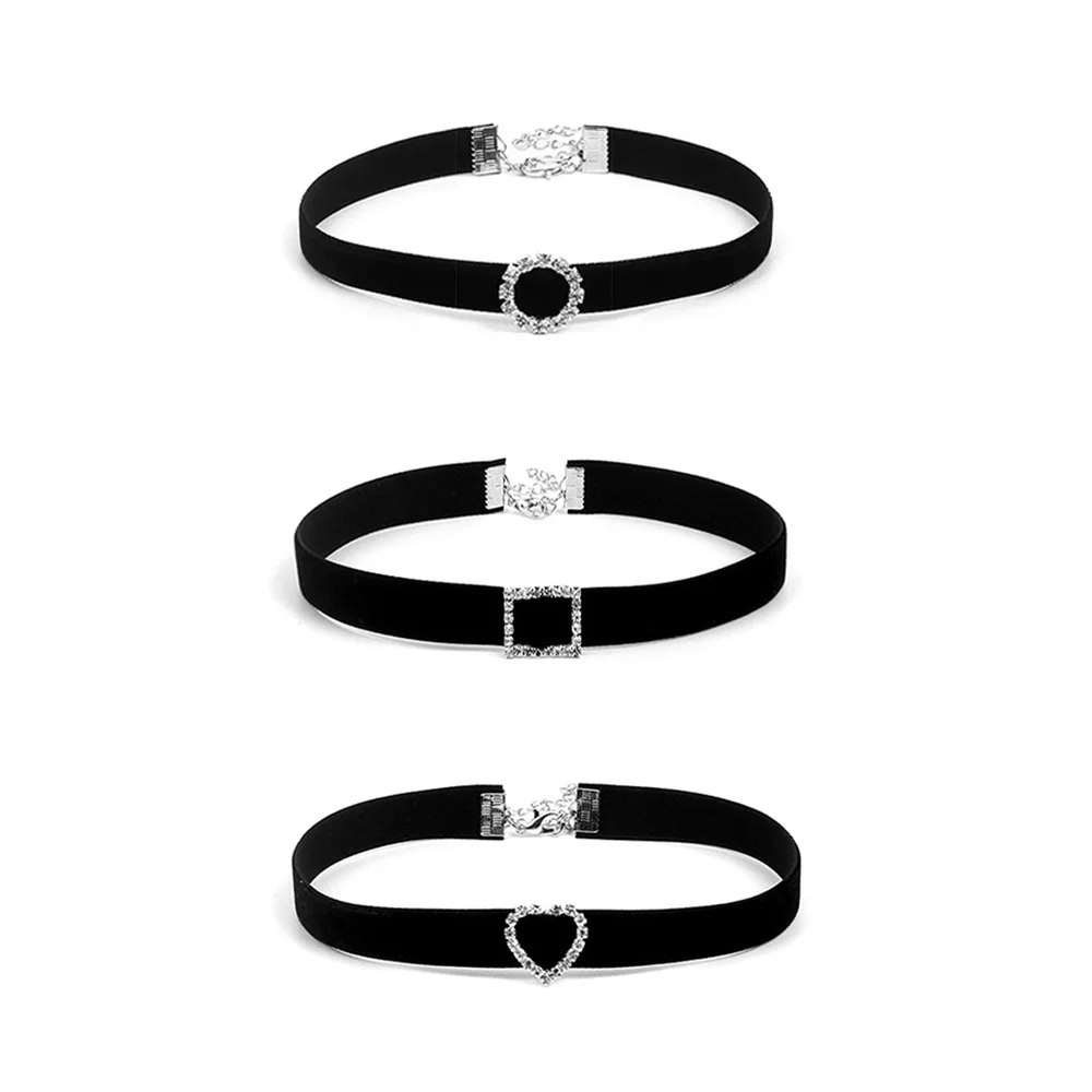 Koreanische Mode Schwarz Leder Samt Halsband Halskette Punk Gothic Schmuck Halsband Vintage Goth Halskette für Frauen Geschenke Collier – Detail 3