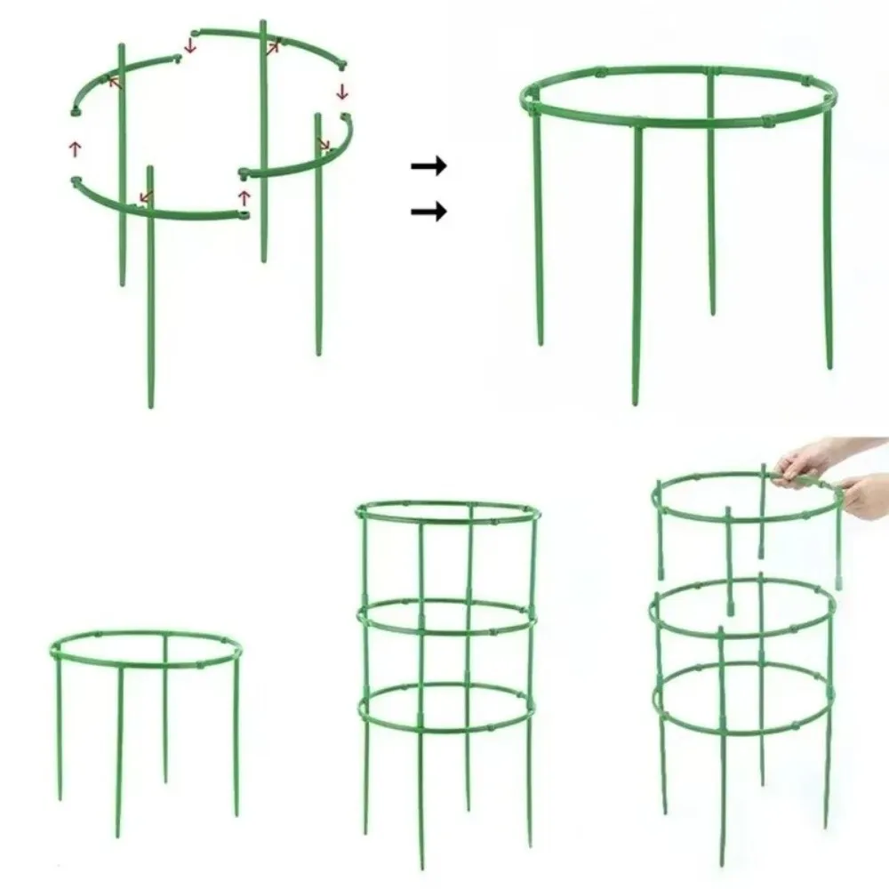 10Layers Plant Support Pile Prevent Lodging Stackable Climbing Vines Stake Keep Plants Upright Reusable Tomato Cages Trellis